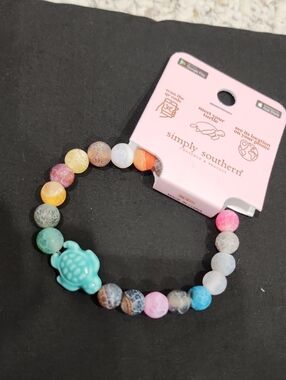 Simply Southern Turquoise Turtle Multicolor Beaded Bracelet